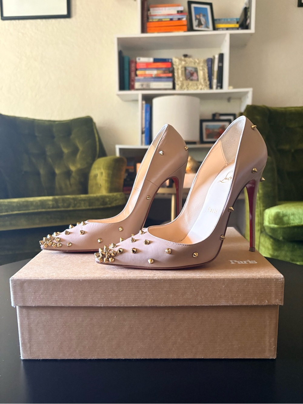 Christian Louboutin Nude Degra Spike So Kate Pumps